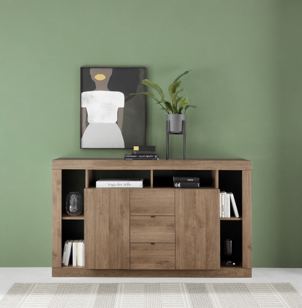 Sideboard RIMINI Mercure NB Holzstruktur, 2 Türen und Schubladen