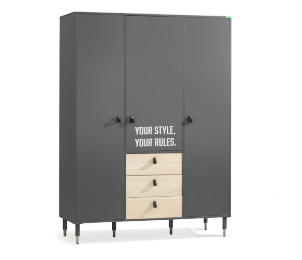 Caploonba MOTTO Kleiderschrank 3-türig