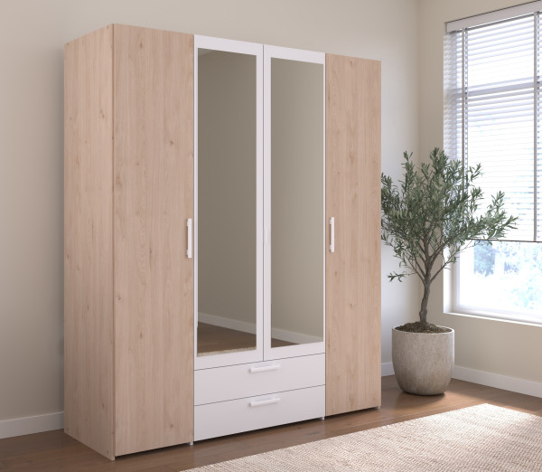 Parisot DAILY 23 Kleiderschrank mit Spiegel, 4-türig