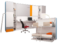 Multimo DIVA BUNK Etagenbett-Set mit Schreibtisch, 90x190 cm