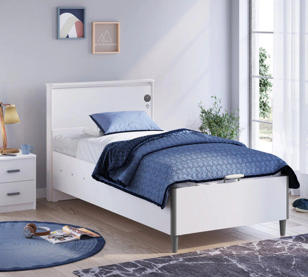Cilek WHITE Bett mit Bettkasten, 100x200 cm
