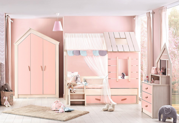 Kinderzimmer PINK HOUSE, 3-teilig