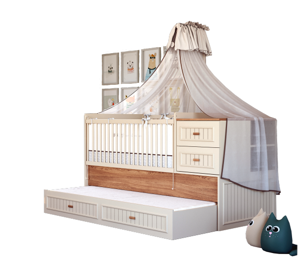 Almila MONTE mitwachsendes Babybett, 80x130 cm