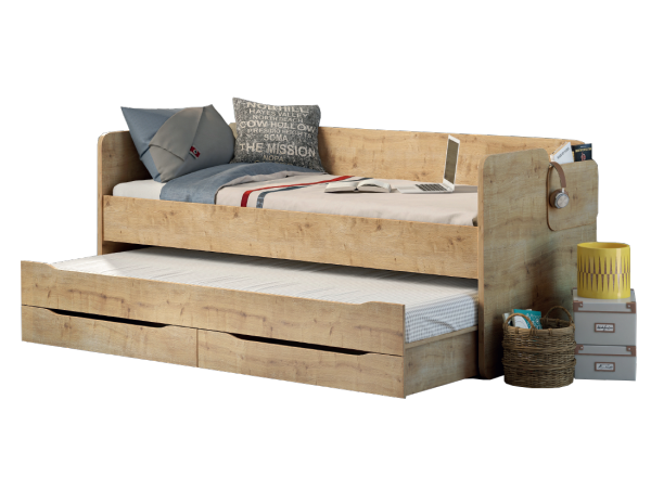 Cilek MOCHA Studio Bett mit Ausziehbett und Bettkasten, 90x200 cm