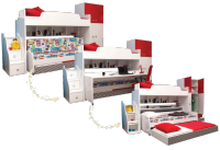 Multimo TWIN BUNK SET Etagenbett mit Schreibtisch und Schrank