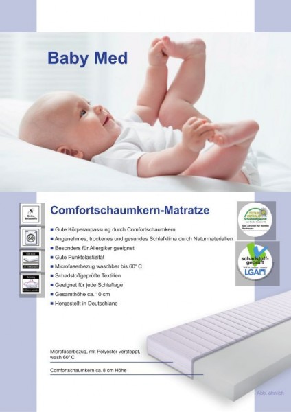 Baby Med Comfortschaumkern-Matratze Gesamthöhe ca. 10 cm